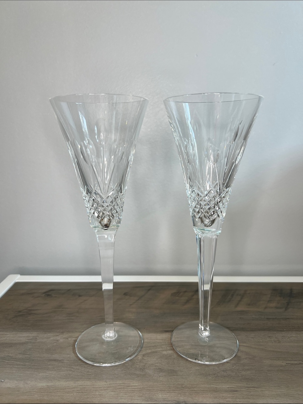 Waterford Crystal Champagne Flutes Celebration Joy Pattern 10”